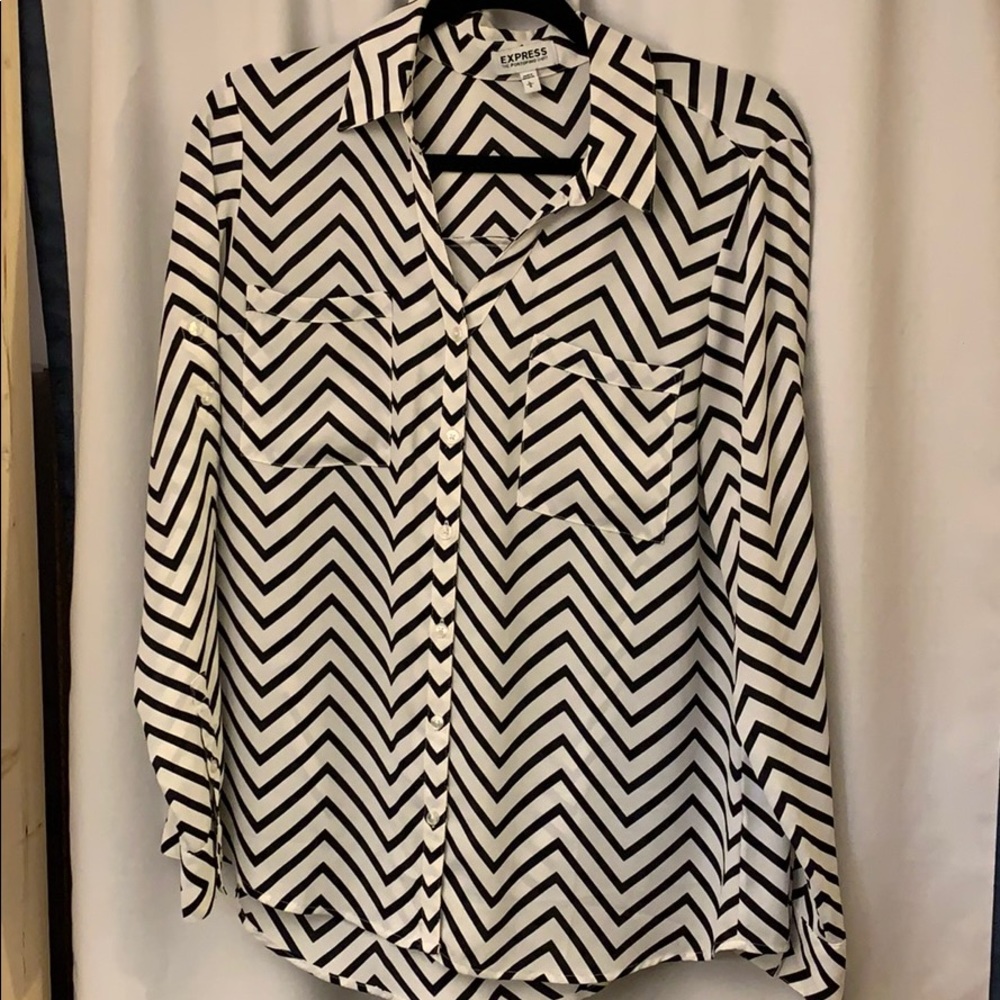 🟢Express portofino shirt - B&W zig zag